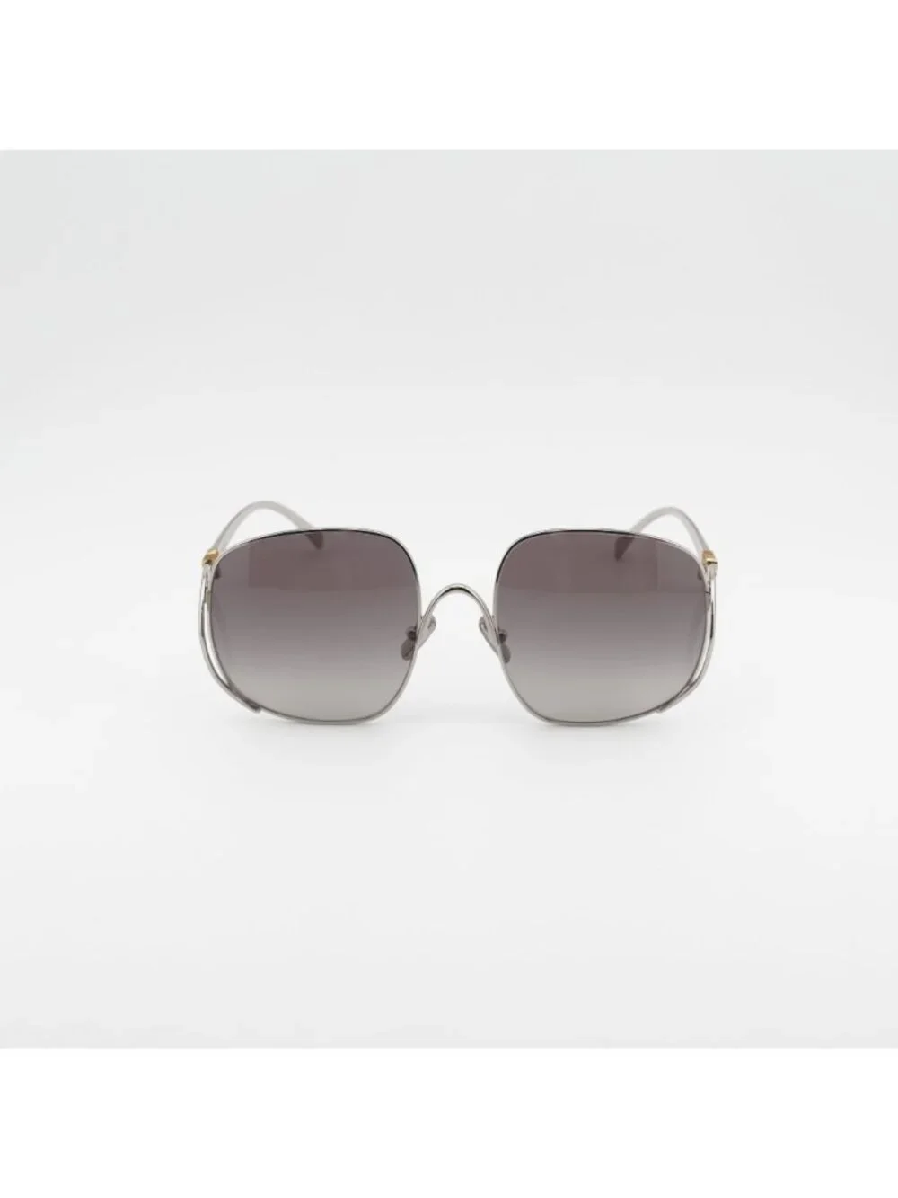 Miu Miu MU A57S 1BC30S Sunglasses Gold Square Frame, Grey Gradient Lenses